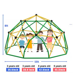 12 Ft. Multi-Colored Outdoor Dome Climber Jungle Gym Geometric Playground Kids C