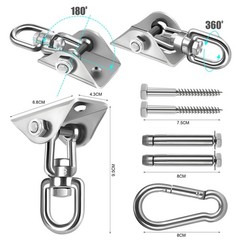 Hammock Hanging Kit 360 Rotating Chair Hardware 1200 Lb Capacity Silver Ceiling