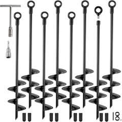 Heavy Duty Ground Anchors Kit – 18″ Screw-in Stakes for Trampolines & Tents
