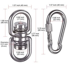 Heavy Duty Bearing Swing Swivel, 360° Rotational Hanging Accessory with 2 Qui…