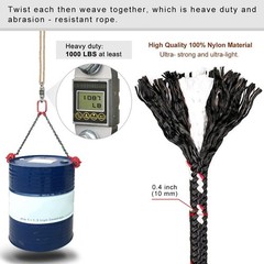 Adjustable Heavy Duty Swing & Hammock Hanging Ropes High Strength 6.5ft, 2-Pack