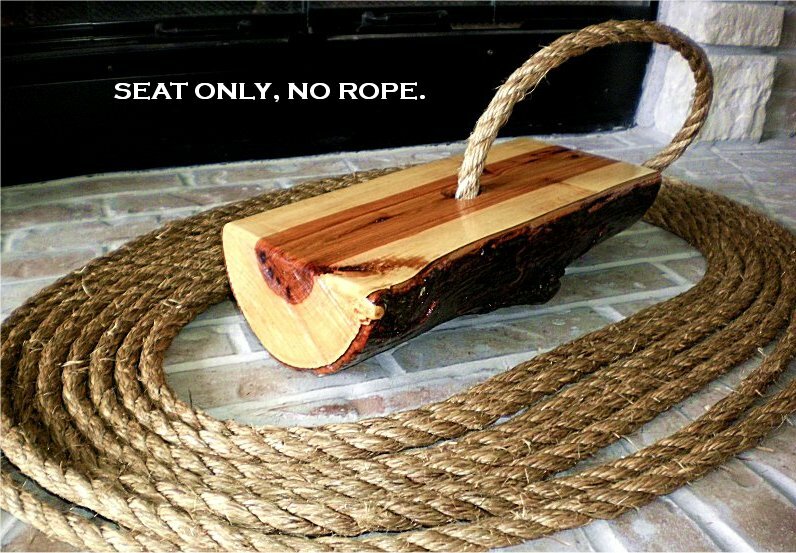 Custom One-Hole Hickory 1/2 Log Wood Tree Swing Seat (Seat Only) #004HICK-LOG5