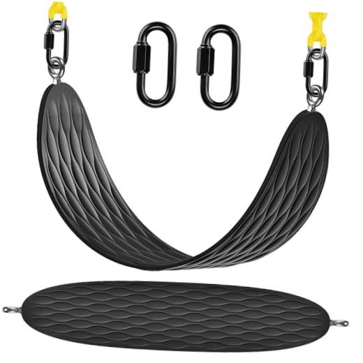 Heavy Duty Swing Seat with 66’’ Chain and Carabiners, A:black Swing Seat-1pack