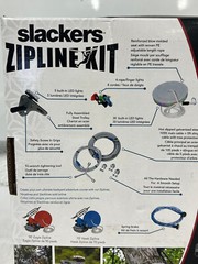 Slackers 100 ft Night Rider Zip Line COMPLETE Kit w/ Light Up Seat 200 lb Limit