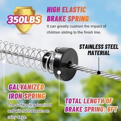 Zip Line Kit 120FT 400lbs Capacity with Retractors Disc Seat Kids