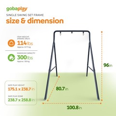 gobaplay Outdoor Swing Set Frame with Bars & gobaplay Rectangle Swing Platform