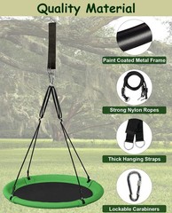 40 Inch Saucer Tree Swing Set for Kids & Adults, Adjustable Swing Sets for Ba…