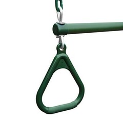 18″ Trapeze Bar Assembly with Rings, Green Bar, Rings, 36.5″ Plastisol Coated Ch
