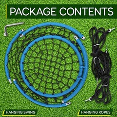 Hanging Netted Seat Swing – 35.5″ Inch Kids Indoor Outdoor Yard Round Circle