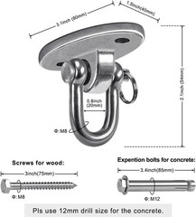 2 Pieces 2000 lb Capacity Stainless Steel 180° Swing Hangers, Heavy Duty Swin…