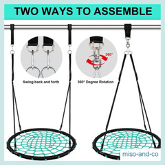 500LB Spider Web Swing 40 Inch For Kids, Fun Outdoor Activity (Straps Included)