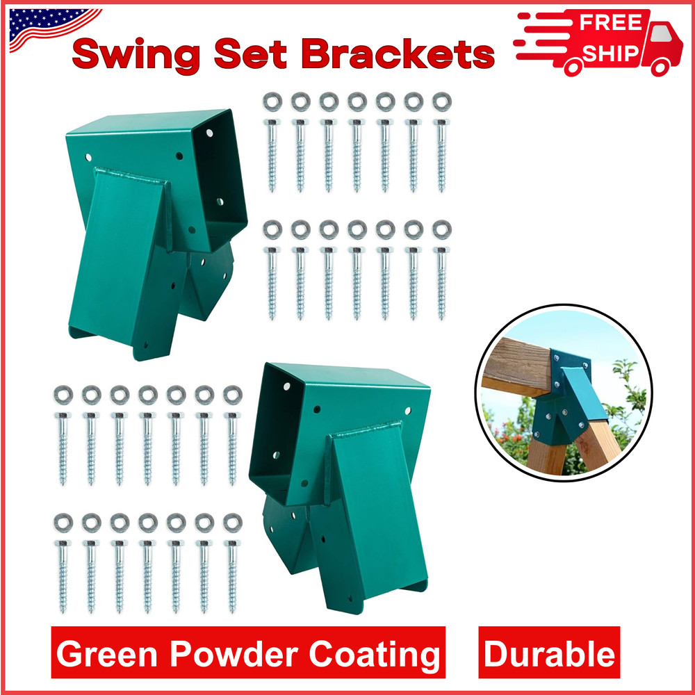 Swing Set Brackets – Heavy Duty Steel Kit, 2 DIY Wooden Swing Hardware Bracket