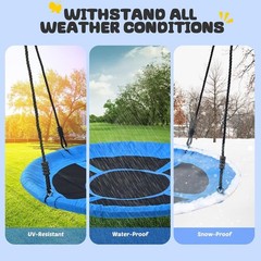700lb Capacity Outdoor Saucer Swing w/ Straps – Blue