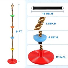 Climbing Rope Tree Swing with Platforms and Swing Seat Outdoor Red-brown Rope