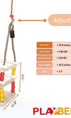 PLAYBERG Wooden Baby Swing with Hanging Ropes, for Babies and Toddlers *READ ALL