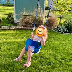 Toddler Swing, 59″ Coated Heavy-Duty Iron Chains Baby Swing Outdoor, High Bac…