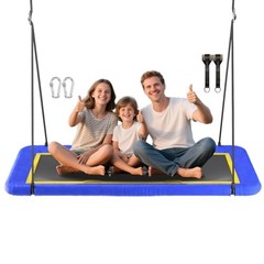 60” Rectangle Platform Tree Swing for Kids and Adults, Giant Flying Blue 02