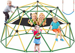 OUTDOOR CLIMBING DOME PLAYSCAPE 10 Ft with Hammock, Anti-Rust