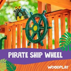 Yellow and Green Captain Ship Wheel Swing Set Accessory for Any Playset