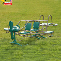 Kids’S Ace Flyer Metal Teeter Totter Green and Brown 90135