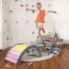 Yopnoyik Pikler Triangle Set with Cushion Large 5in1 Toddler Climbing Indoor