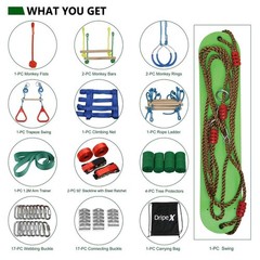 Ninja Warrior Obstacle Course for Kids Backyard – 2×50ft Slackline Kit with 1…
