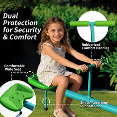 Outdoor Kids Teeter Totter with 360° Spin and 5-Prong Support Legs
