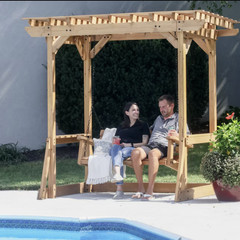Backyard Discovery Callahan Cedar Pergola Swing 2 Person New Free Shipping