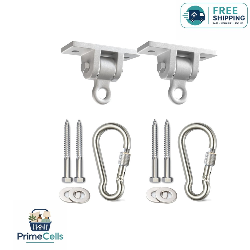 Heavy Duty Swing Set Hangers – 2 Brackets with Snap Hooks for Safe Swinging