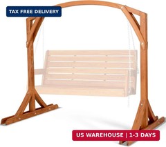 SUNCREAT Heavy Duty Wooden Swing Frame, Stable Frame Porch Swing Bench Stand for