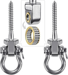 Heavy Duty Swing Hangers with Bearings – Set of 2 Stainless Steel 304 Screw Brac