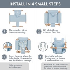 Baby Swing, Pale Blue Indoor Outdoor Portable Hanging Chair – Infant & Toddle…