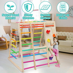 Rainbow 7-in-1 Pikler Indoor Playground Jungle Gym for Kids