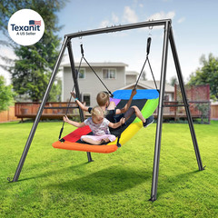 Swing Sets for Backyard, 440Lbs Heavy Duty A-Frame Metal Stand with 60″ Large Pl
