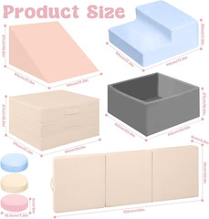 Climbing Toys for 1 Year Old, Baby Foam Climbing Blocks with Large Ball Pit for
