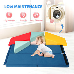 8-Piece Fabric Soft Foam Climbing Blocks with Ball Pit for Toddlers, (26”X26”X