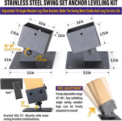 201 Stainless Steel Swing Set Anchor Leveling Kit, Swing Set Leveling Base Brack