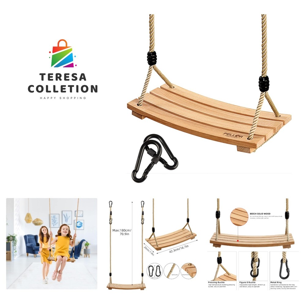 Heavy Duty Outdoor Swing – Ideal for Kids and Adults – Easy Tool-Free Install