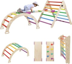 5-in-1 Montessori Climbing Set w/ Ramp Arch Ladder Cushion for Toddlers Kids