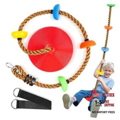 Climbing Rope Tree Swing with Platforms and Swing Seat Outdoor Red-brown Rope