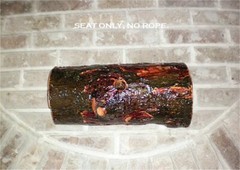 Custom One-Hole Hickory 1/2 Log Wood Tree Swing Seat (Seat Only) #004HICK-LOG5