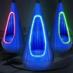 Light Up Kids Pod Swing Seat Max 260Lbs Sensory for with LED Blue