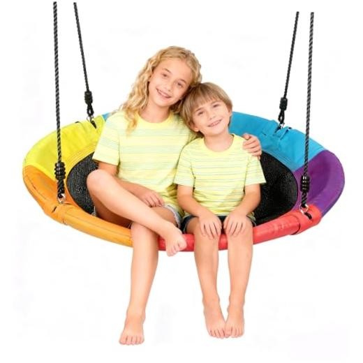 Saucer Tree Swing for Kids Adults Outdoor 40 Inch 900lb Weight Multicolor