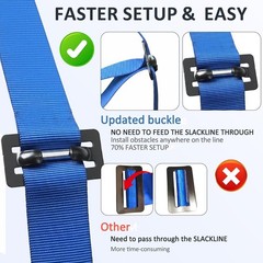 Ninja Warrior Obstacle Course For Kids 2x56FT Slackline 8 Obstacles