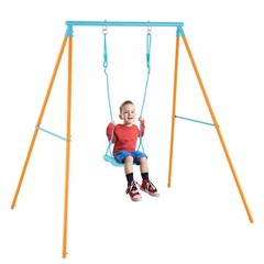 Toddler Swing Heavy Duty Metal Swing Set with A Frame Adjustable Ropes