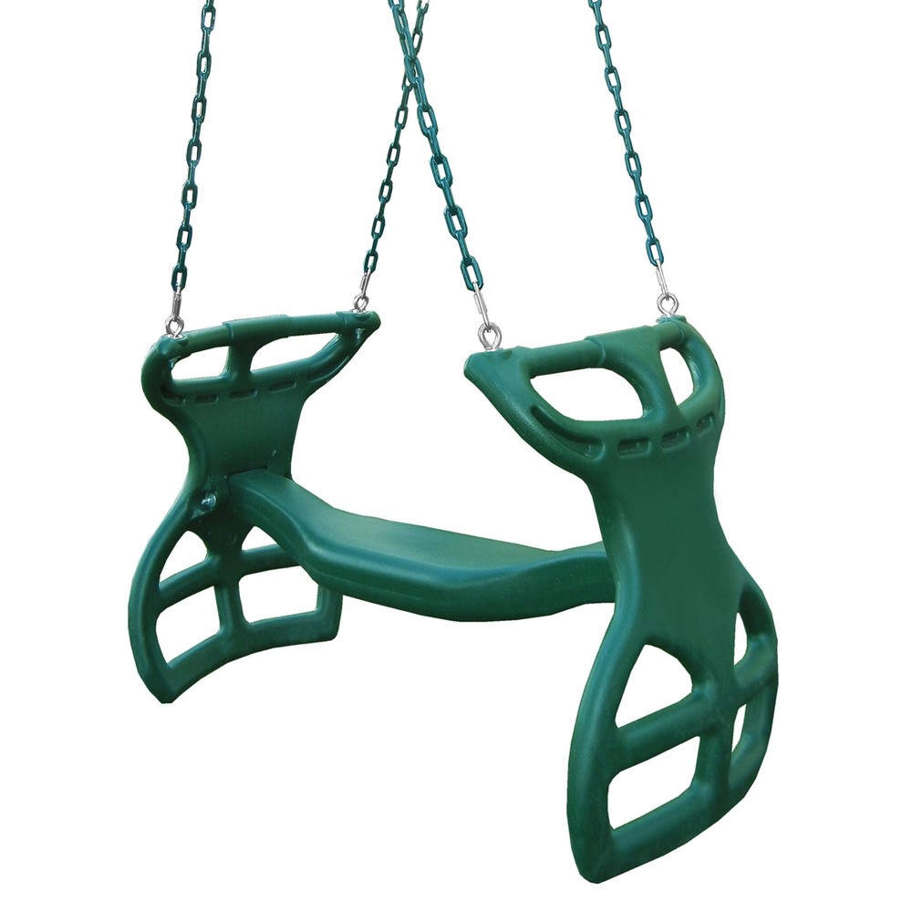 WS 3452 Heavy Duty Two Person Dual Glider Swing, with Coated Chains to Preven…