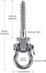 Heavy Duty Swing Hangers with Bearings – Set of 2 Stainless Steel 304 Screw Brac