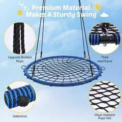 45″ 750lbs Spider Web Tree Swing for Kids & Adults, Outdoor Steel Frame Sauce…