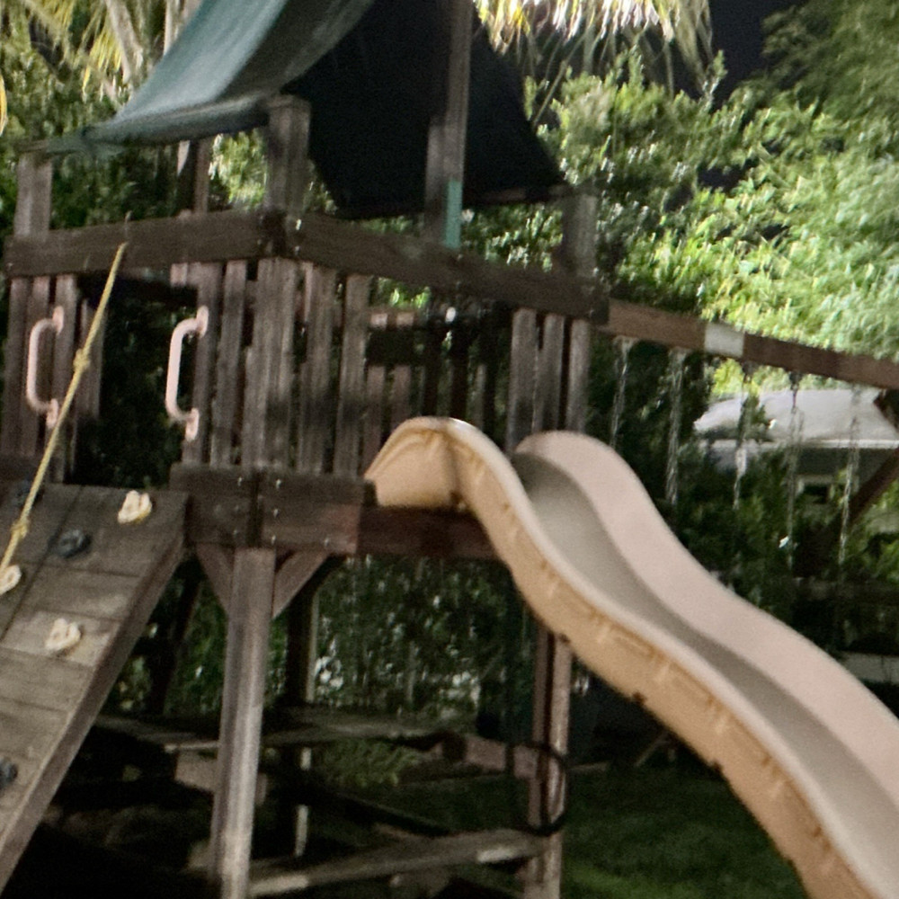 Wooden Outdoor Playset with Swings, Slide, Climbing Wall for Ages 4-11