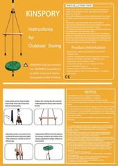 KINSPORY Disc Swing for Kids, 7FT Adjustable Monkey Bars, Outdoor Play Seat